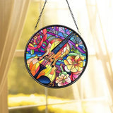 Colorful Guitar Window Hanging Ornament Musical Instrument Stained Glass Ornament Music Lover Gift Guitar Lover Gift