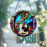 Colorful Guitar Window Hanging Suncatcher Musical Instrument Stained Glass Suncatcher Music Lover Gift Guitar Lover Gift