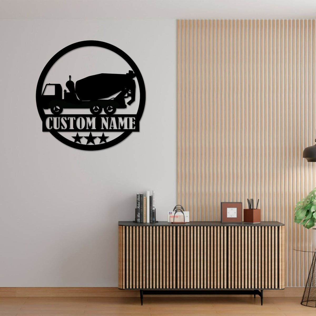 Concrete Mixer Truck Metal Sign With LED Light, Concrete Mixer Signs, Construction Truck Driving Decor, Truck Driver Name Sign, Gift For Dad
