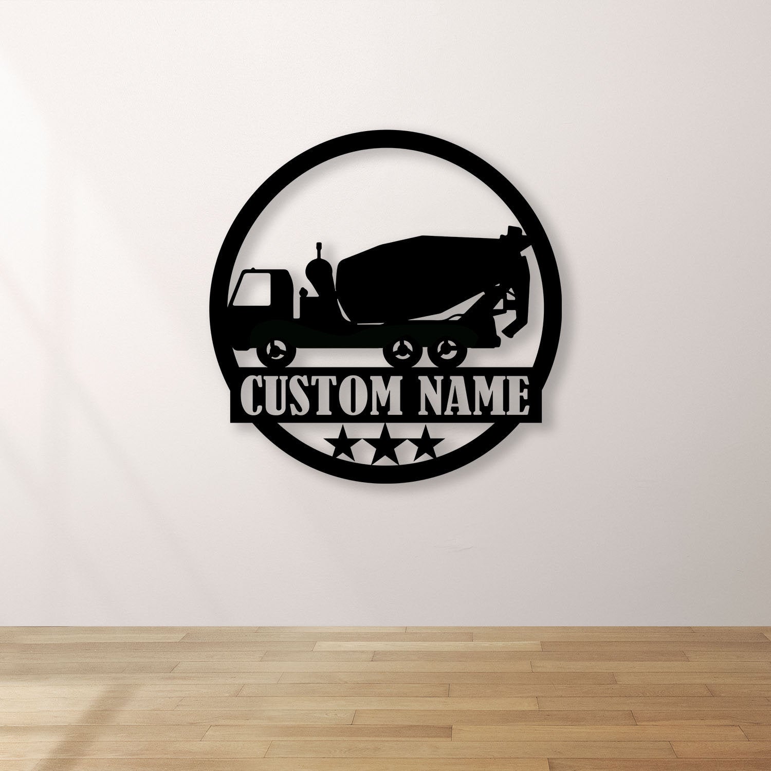 Concrete Mixer Truck Metal Sign With LED Light, Concrete Mixer Signs, Construction Truck Driving Decor, Truck Driver Name Sign, Gift For Dad