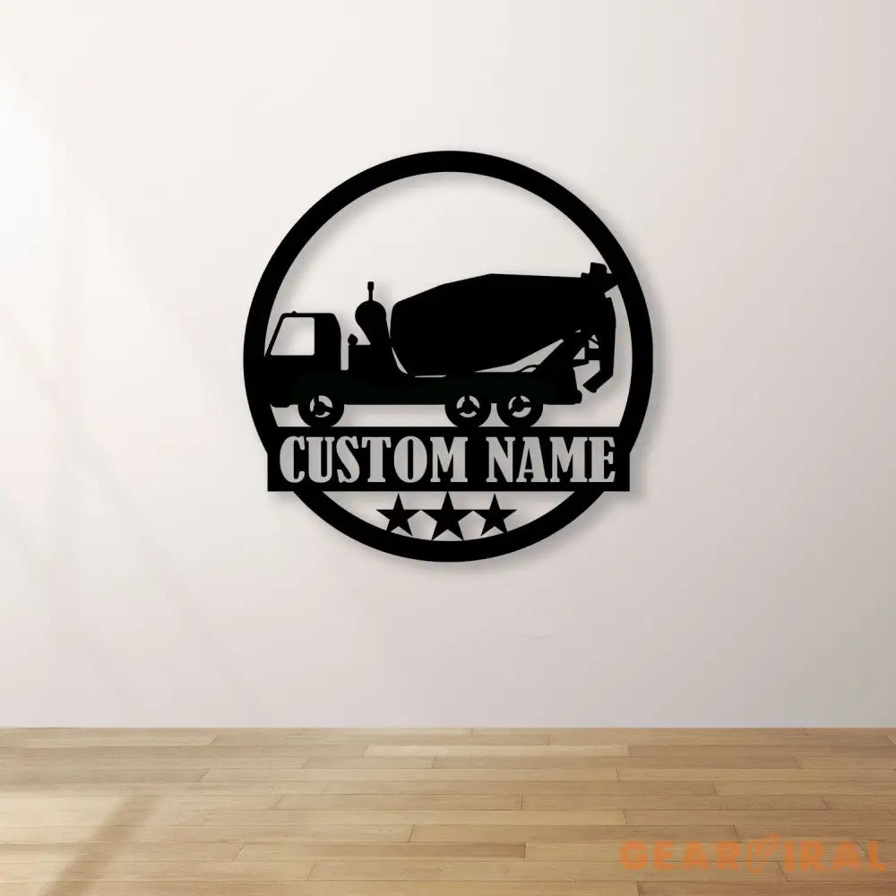 Concrete Mixer Truck Metal Sign With LED Light Concrete Mixer Signs Construction Truck Driving Decor Truck Driver Name