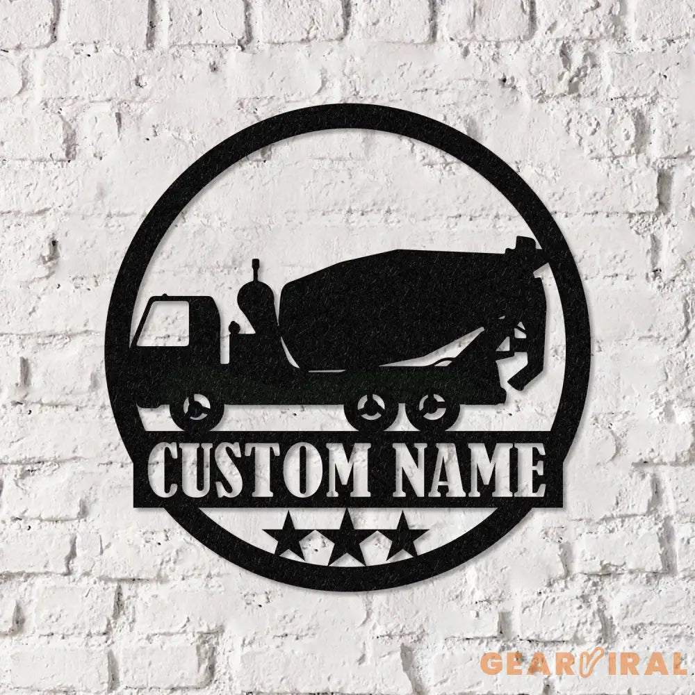 Concrete Mixer Truck Metal Sign With LED Light Concrete Mixer Signs Construction Truck Driving Decor Truck Driver Name