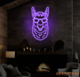 Cool Llama Neon Sign with Sunglasses Custom Animal Neon Light Funny Llama Wall Decor Neon Art for Kids Room Llama Lover