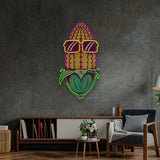 Corn Using Glasses LED Neon Sign Light Pop Art