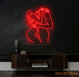 Couple Hug Neon Sign Kissing Couple LED Neon Sensual Couple Neon Sign Couple Make Love Led Sign Bedroom Neon Led Light