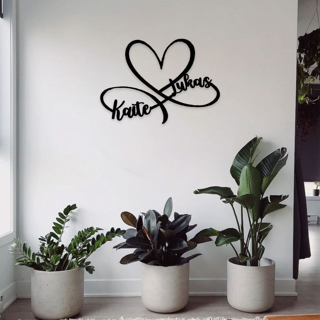 Couple Wedding Metal Sign, Anniversary Family Custom Name Garden Decor, Custom Name Metal Sign, Personalized Metal