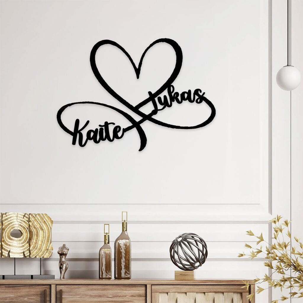 Couple Wedding Metal Sign, Anniversary Family Custom Name Garden Decor, Custom Name Metal Sign, Personalized Metal