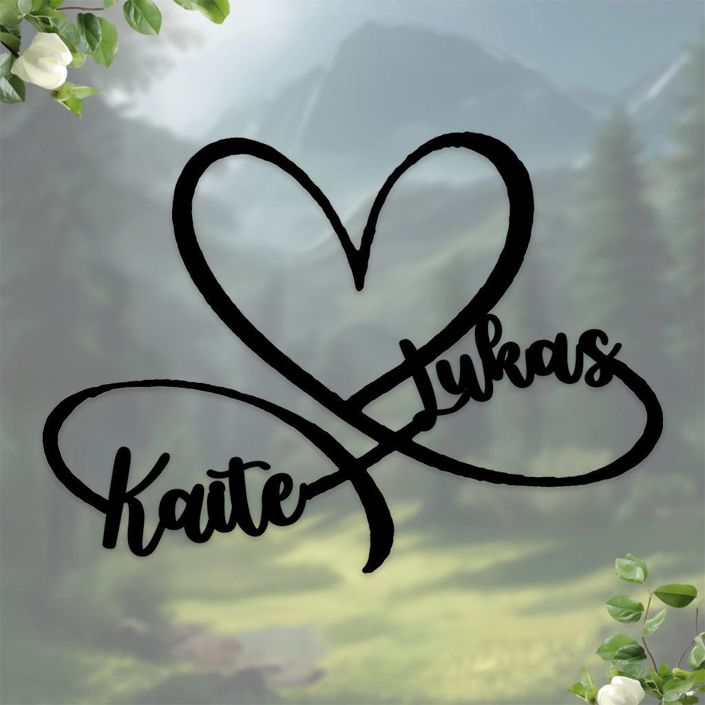 Couple Wedding Metal Sign, Anniversary Family Custom Name Garden Decor, Custom Name Metal Sign, Personalized Metal