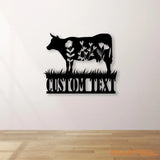Cow Metal Sign Personalized,Cow Cattle Metal Wall Art,Custom Cow Farm Sign,Cow Ranch Decor,Cows Gift,Cow Farmhouse