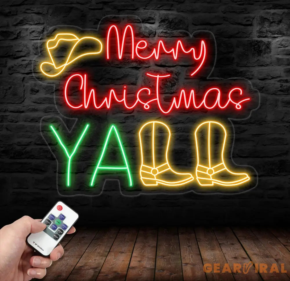 Cowboy Christmas Neon Sign Merry Christmas Led Sign Christmas Neon Light Cowboy Neon Sign Western Christmas Decor