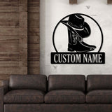Cowboy Metal Sign LED - Personalized Cowboy Metal Signs - Cowboy Hat Metal Sign - Custom Texas Signs | GearViral