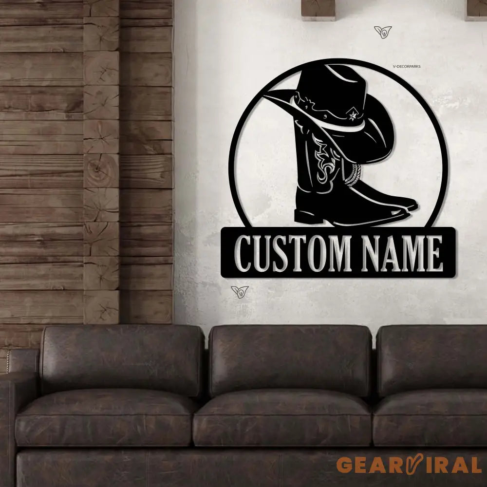 Cowboy Metal Sign LED - Personalized Cowboy Metal Signs - Cowboy Hat Metal Sign - Custom Texas Signs | GearViral
