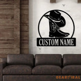 Cowboy Metal Sign LED - Personalized Cowboy Metal Signs - Cowboy Hat Metal Sign - Custom Texas Signs | GearViral