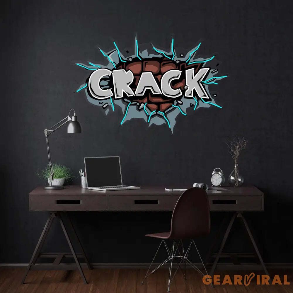 Crack Led Neon Acrylic Artwork