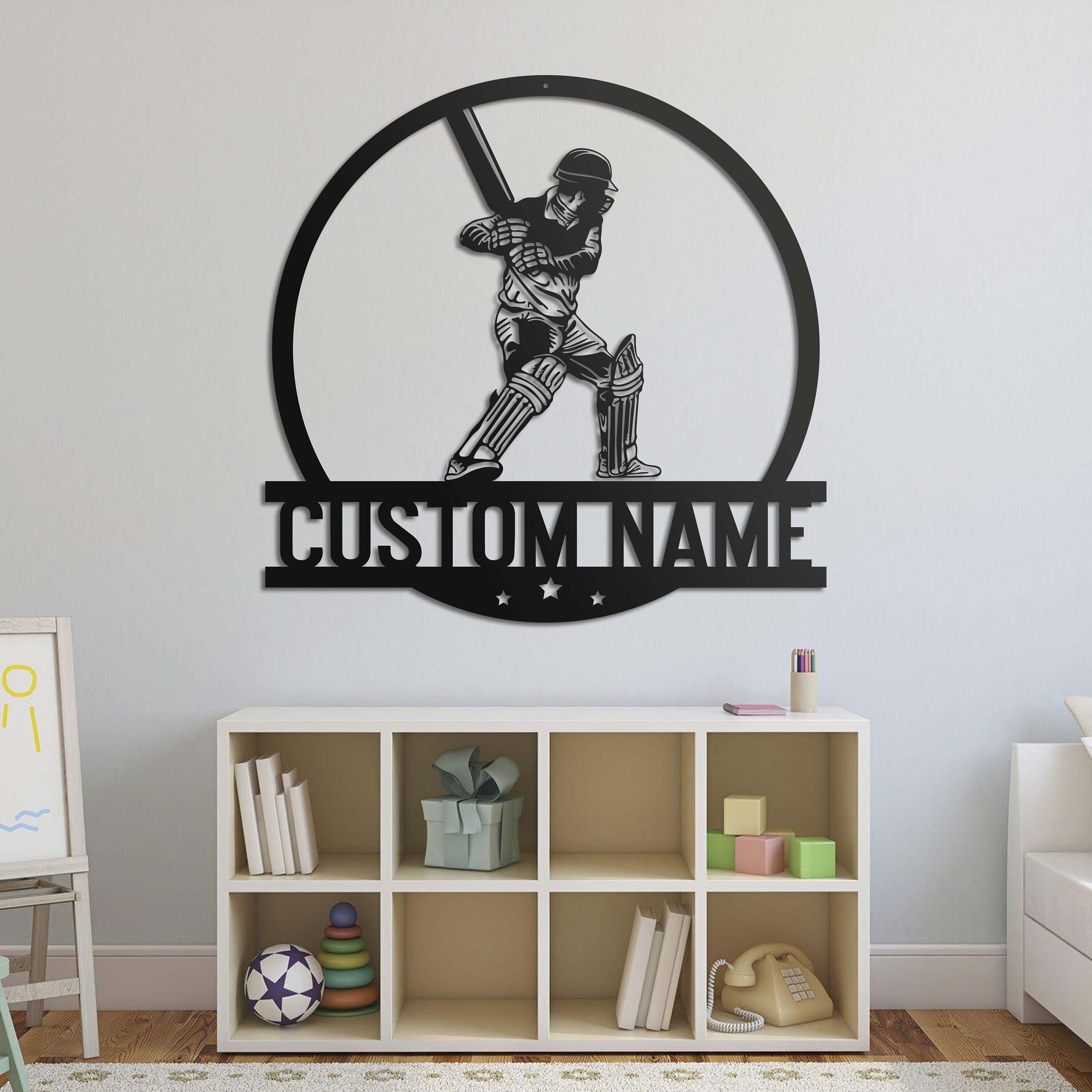 Cricket MetalSign with Led Light - Cricket Player Name Sign - Cricket Sport Wall Decor - Cricket Lover Gift Home | GearViral