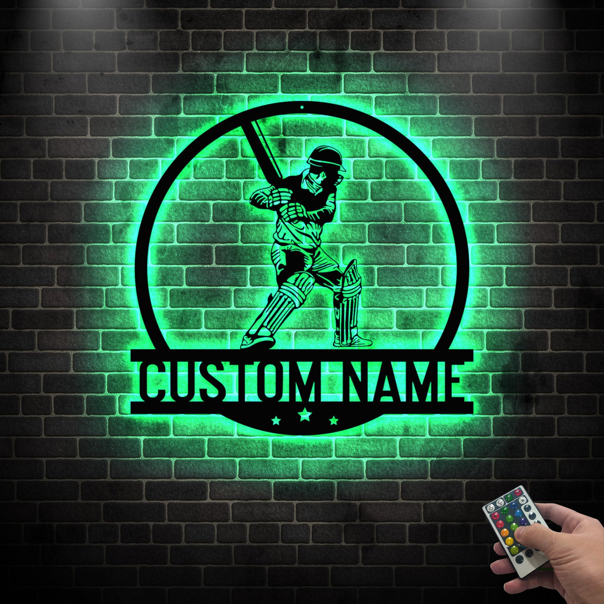 Cricket MetalSign with Led Light - Cricket Player Name Sign - Cricket Sport Wall Decor - Cricket Lover Gift Home | GearViral
