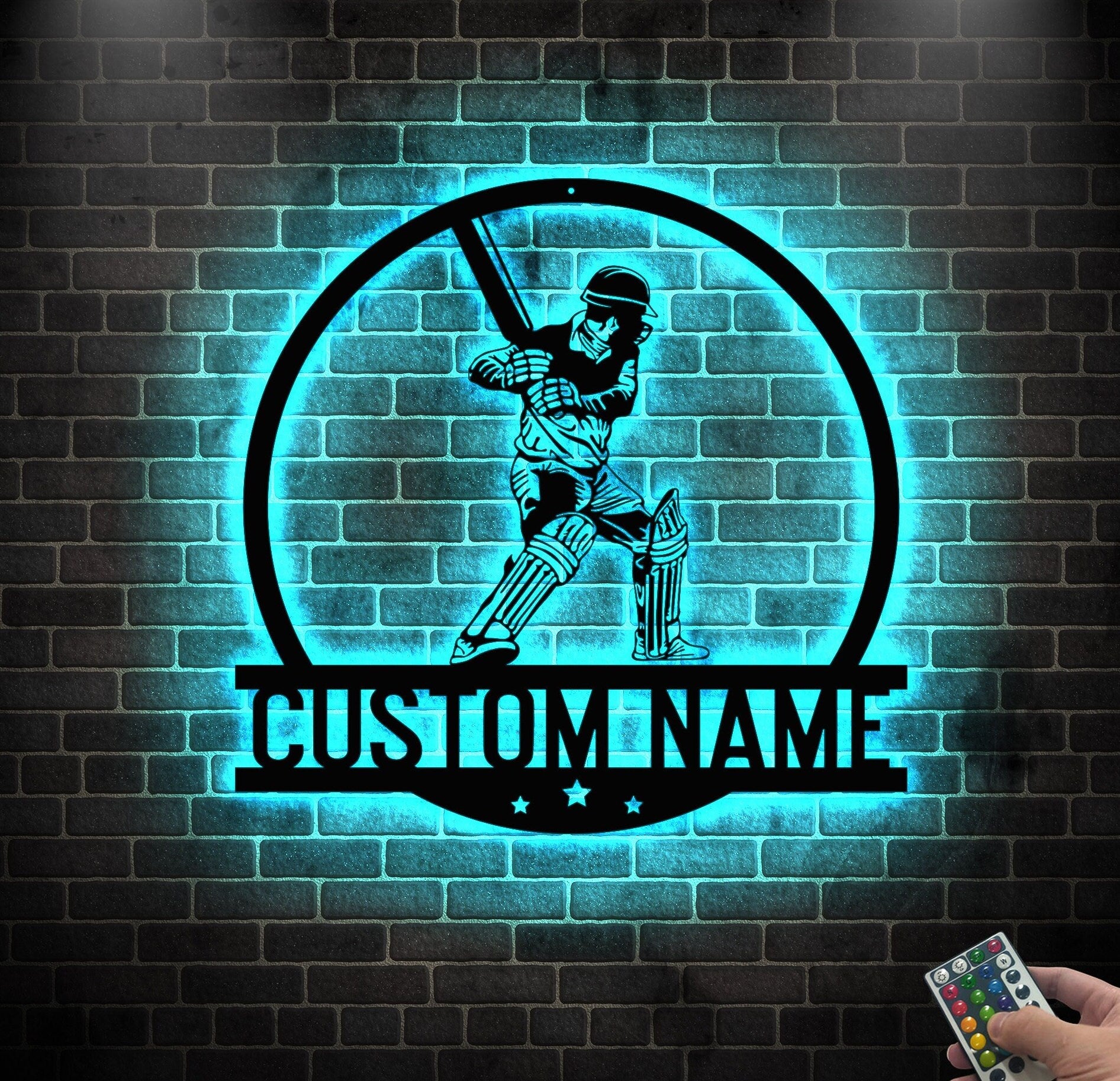 Cricket MetalSign with Led Light - Cricket Player Name Sign - Cricket Sport Wall Decor - Cricket Lover Gift Home | GearViral