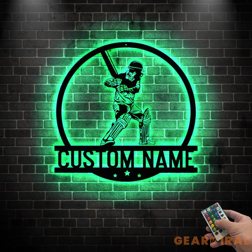Cricket MetalSign with Led Light - Cricket Player Name Sign - Cricket Sport Wall Decor - Cricket Lover Gift Home