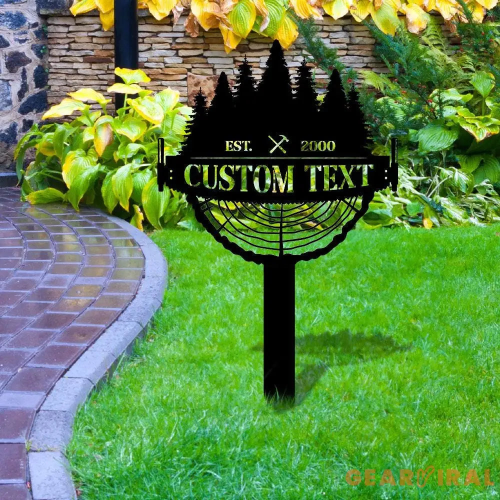 Crosscut Saw Monogram Garden Sign Garden Metal Stake Personalized Name Yard Sign Outdoor Door Garden Decor Metal Sign