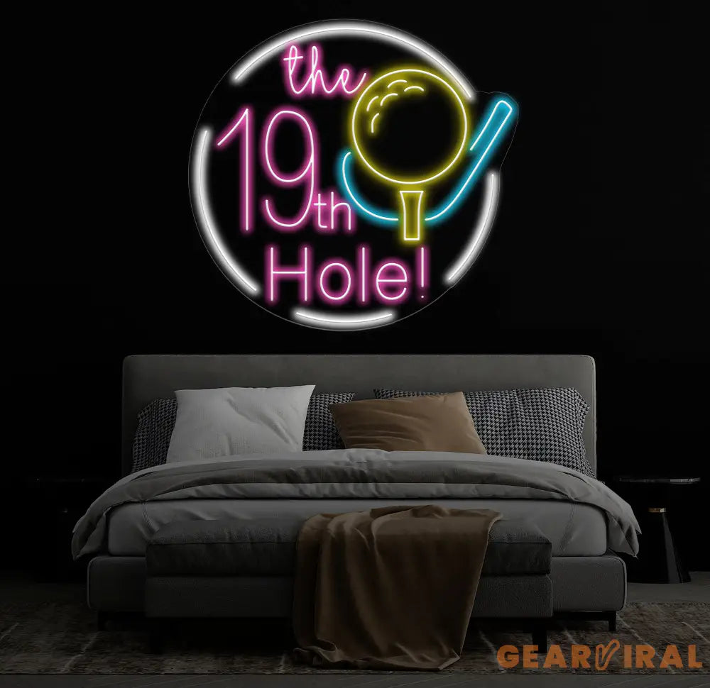 Custom 19th Hold Golf Neon Sign Personalized Golf Sign Golf Neon Sign Golf Neon Light Golf Decors Golf Lover Gifts Dad