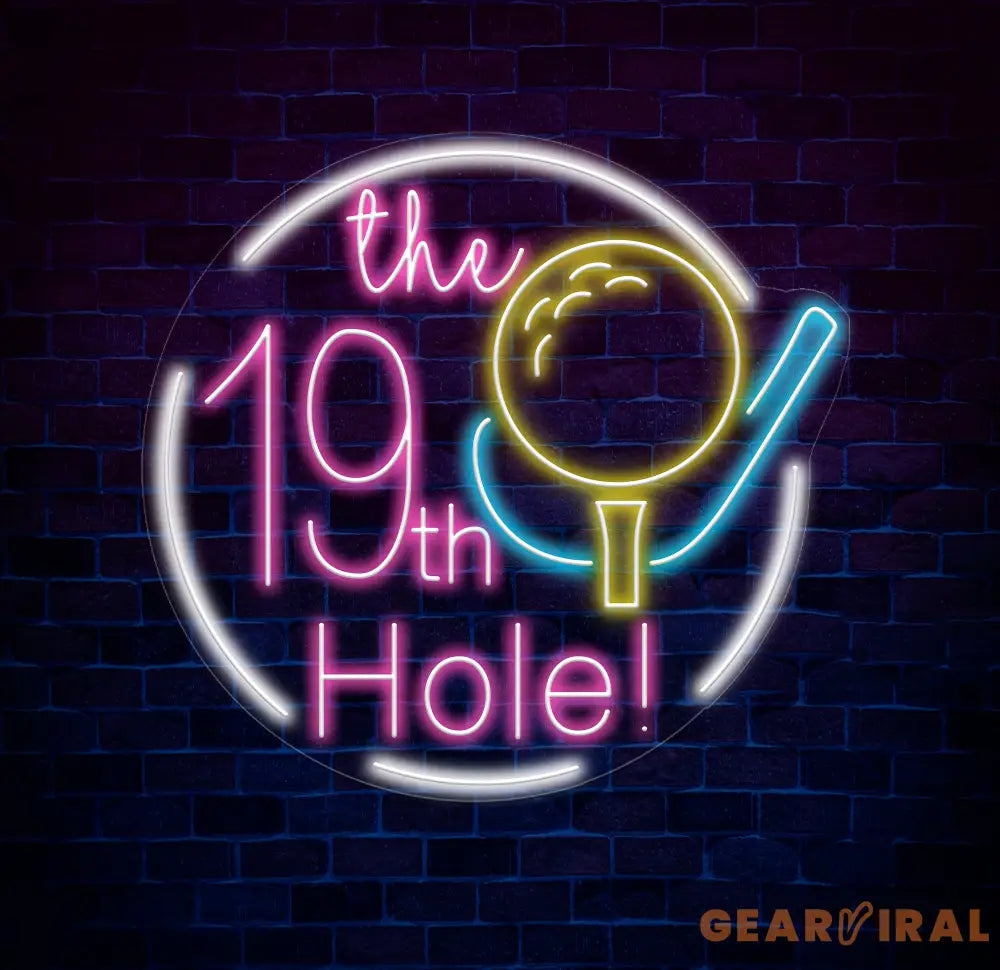 Custom 19th Hold Golf Neon Sign Personalized Golf Sign Golf Neon Sign Golf Neon Light Golf Decors Golf Lover Gifts Dad