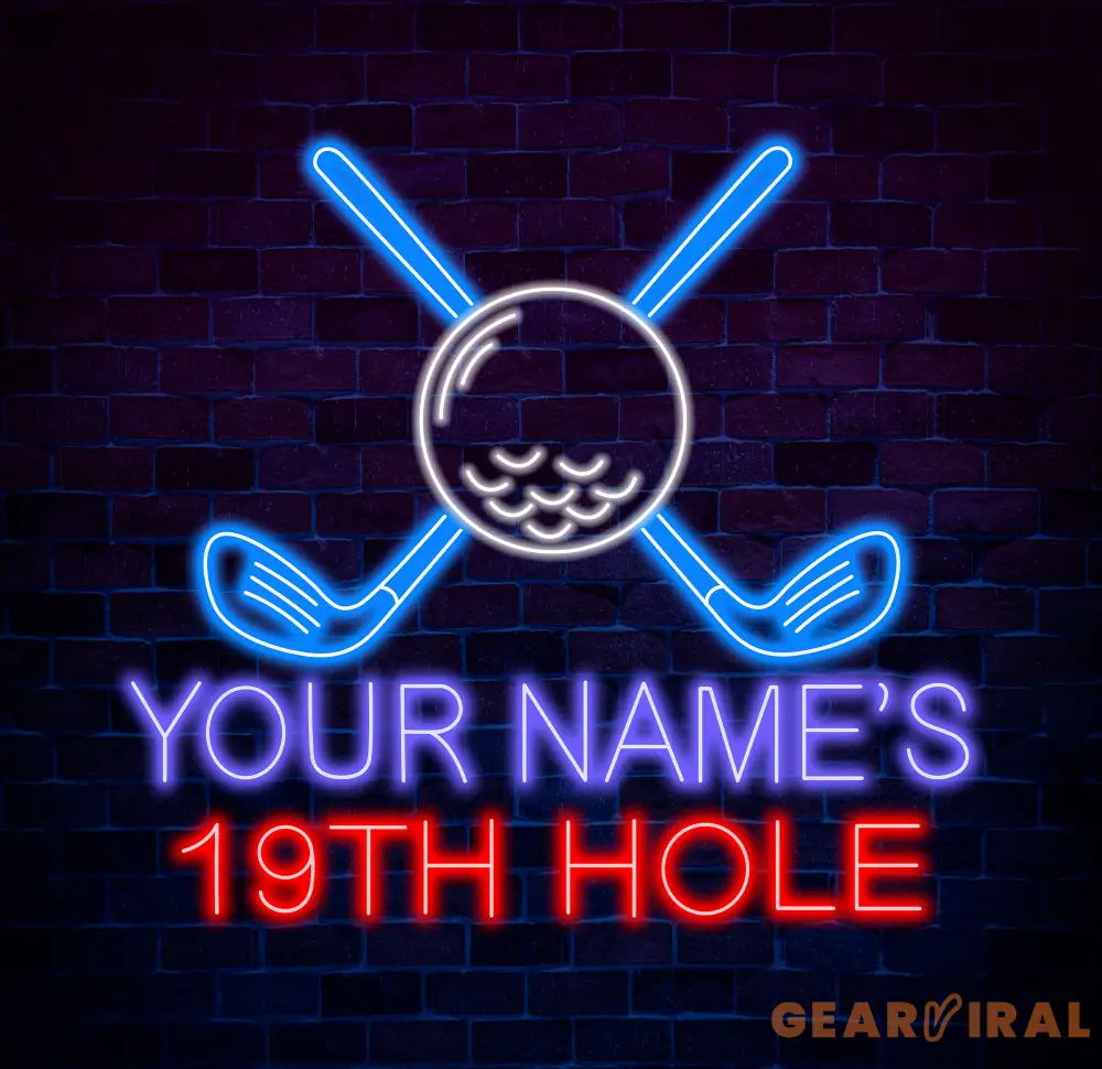 Custom 19th Hold Golf Neon Sign Personalized Golf Sign Golf Neon Sign Golf Neon Light Golf Decors Golf Lover Gifts Dad