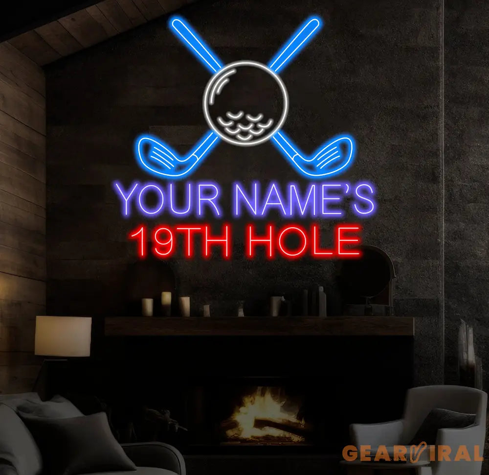 Custom 19th Hold Golf Neon Sign Personalized Golf Sign Golf Neon Sign Golf Neon Light Golf Decors Golf Lover Gifts Dad