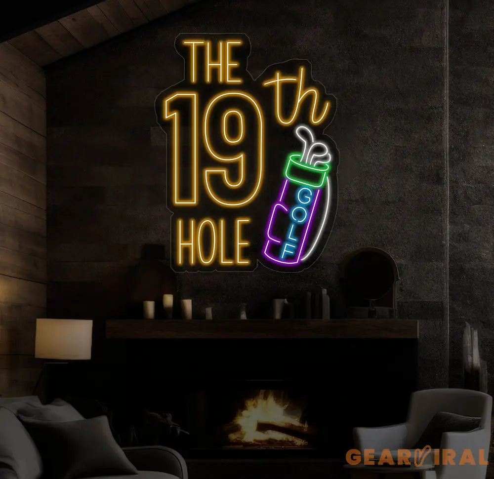 Custom 19th Hold Golf Neon Sign Personalized Golf Sign Golf Neon Sign Golf Neon Light Golf Decors Golf Lover Gifts Dad