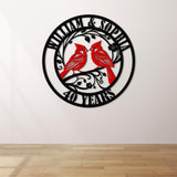 Custom 40th Wedding Anniversary Cardinals Metal Sign, Personalized Wedding Gifts, Custom Wedding Signs, Bird Wall Decor, Cardinal Signs