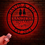 Custom 50 Years Together Anniversary Sign - Personalized Cowboy & Cowgirl Metal Sign Perfect Anniversary Gift Wedding