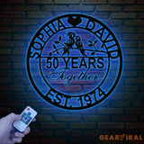 Custom 50th Anniversary Gift - Golden Anniversary Parrots Metal Sign 50 Year Wedding Anniversary Wall Art Decor Couples