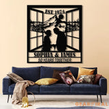 Custom 50th Anniversary Gift Golden Wedding Metal Wall Art Personalized Sunset Mountain Decor Wedding Gift for Parents