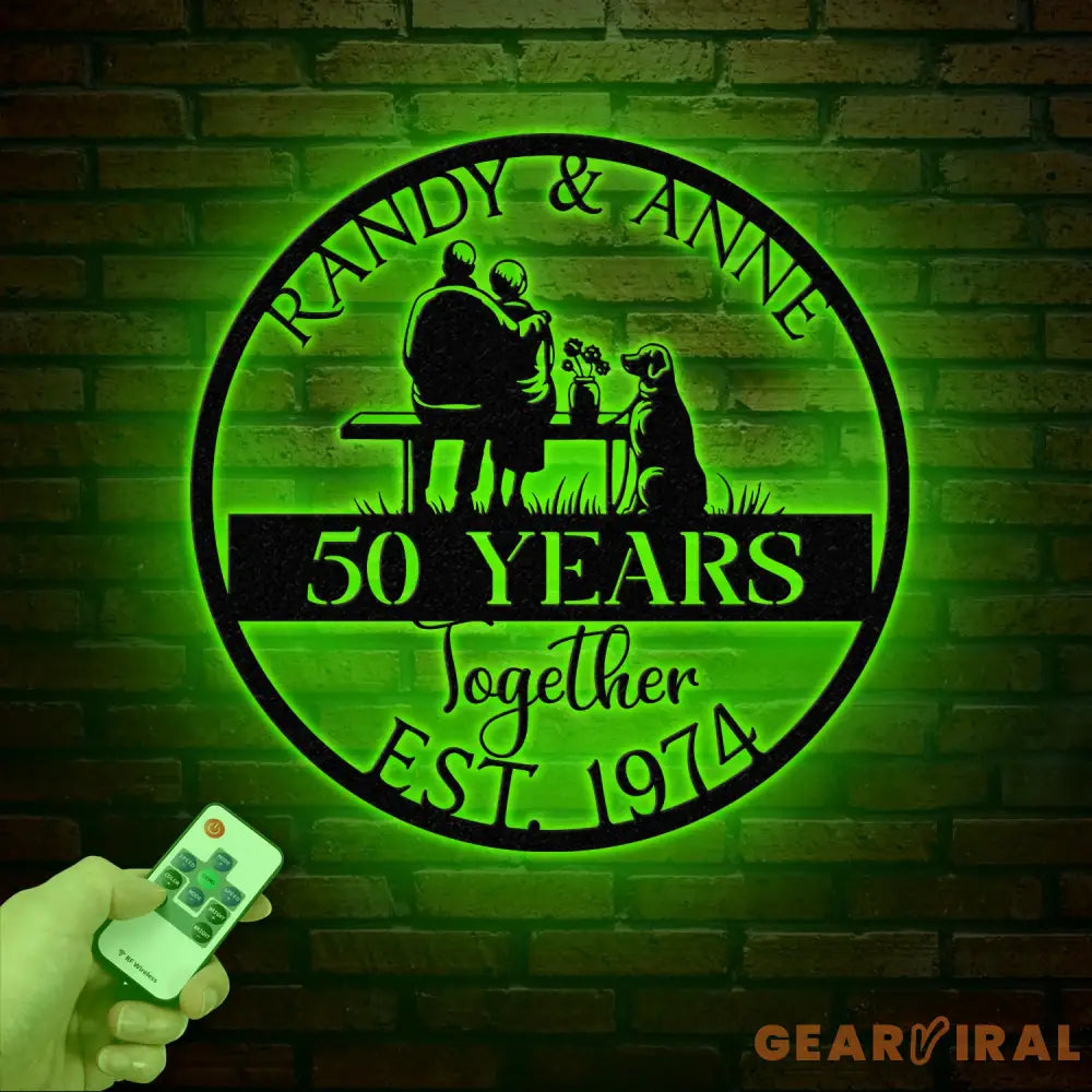 Custom 50th Anniversary Metal Sign - Golden Wedding Gift for Parents - Personalized Wall Art for Couples Husband and