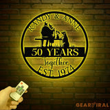 Custom 50th Anniversary Metal Sign - Golden Wedding Gift for Parents - Personalized Wall Art for Couples Husband and