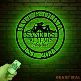 Custom 50th Anniversary Western Metal Sign - Personalized Last Name LED Sign - Wedding or Housewarming Gift - Custom