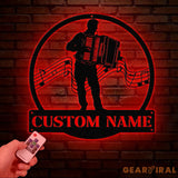 Custom Accordion Player Name Metal Sign Personalized Melodeon Player Wall Decor Music Room Sign Musician Wall Hanging