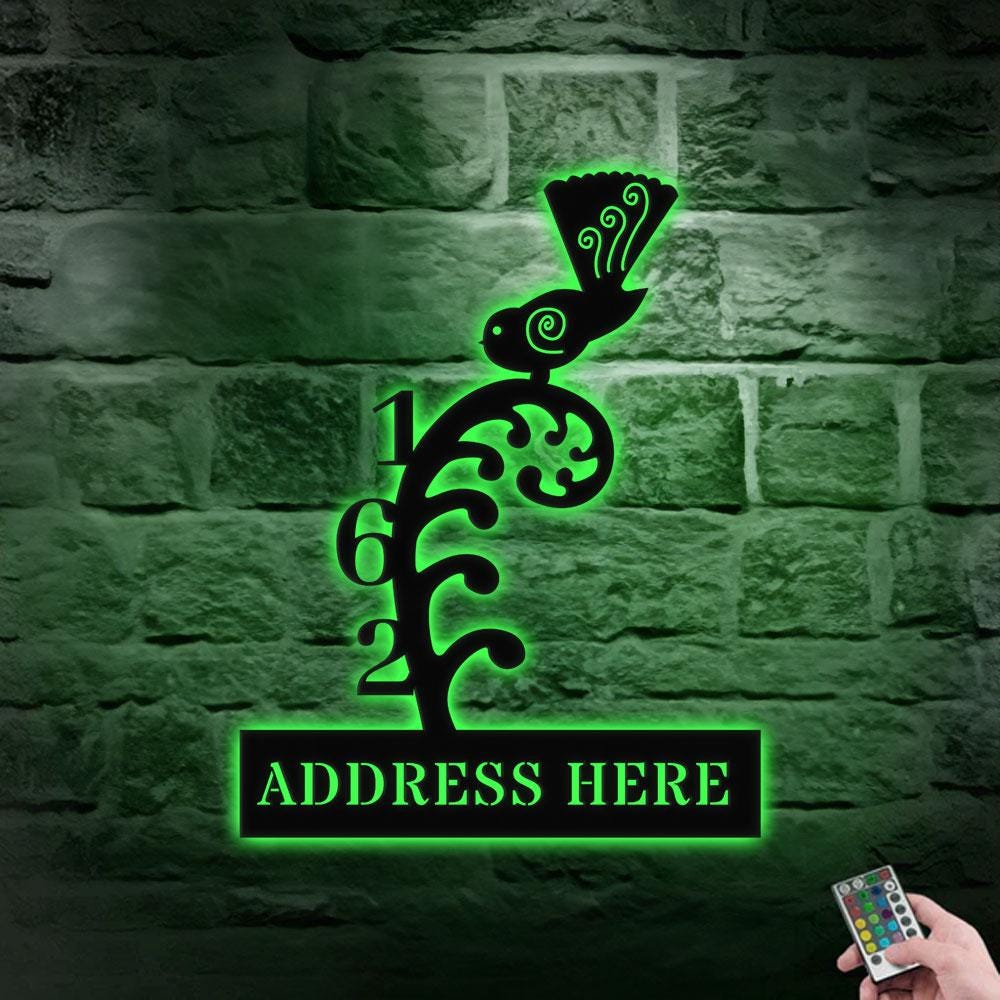 Custom Address Number Metal LED Sign, Personalized Family Name Led Metal Sign, Outdoor Door Decor, Address Wall Art, Gift for Housewarming