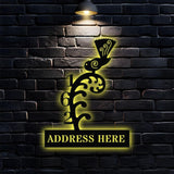 Custom Address Number Metal LED Sign, Personalized Family Name Led Metal Sign, Outdoor Door Decor, Address Wall Art, Gift for Housewarming