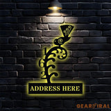 Custom Address Number Metal LED Sign Personalized Family Name Led Metal Sign Outdoor Door Decor Address Wall Art Gift