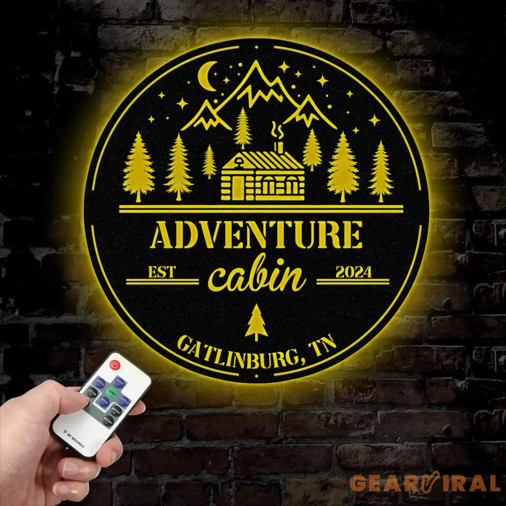 Custom Adventure Cabin Sign Personalized Rustic Cabin Wall Art Metal Mountain Cabin Decor Cabin Name Sign Outdoor Cabin