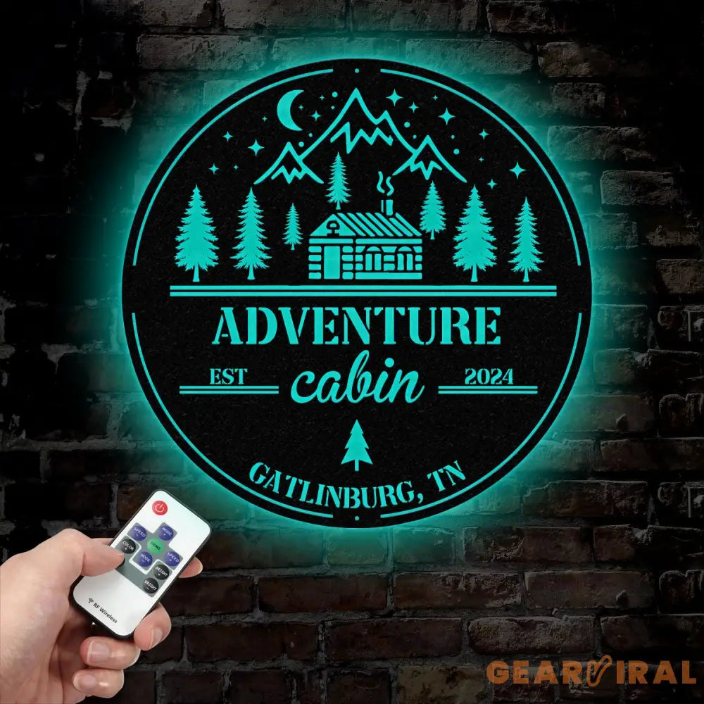 Custom Adventure Cabin Sign Personalized Rustic Cabin Wall Art Metal Mountain Cabin Decor Cabin Name Sign Outdoor Cabin