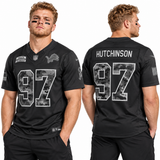 Custom Aidan Hutchinson Detroit Lions Fan Inspired 2026 Salute to Service Stitched Premium Limited Jersey - Black