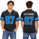 Custom Aidan Hutchinson Detroit Lions Fan Inspired 2nd Alternate Game Jersey - Black
