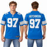 Custom Aidan Hutchinson Detroit Lions Fan Inspired 2nd Alternate Game Jersey - Black