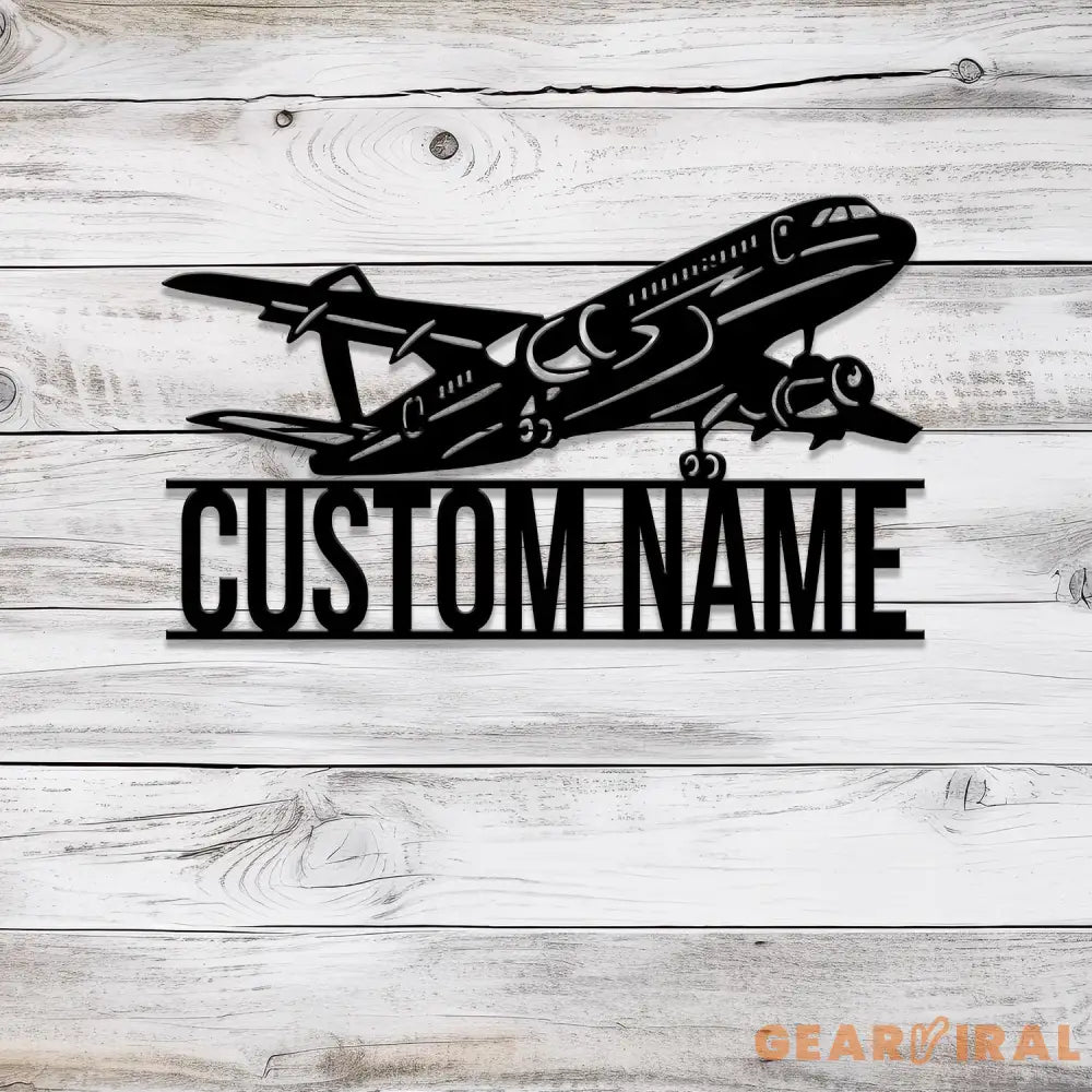 Custom Airplane Metal Sign with LED Light Personalized Pilot Name Sign Aircraft Hangar Decoration Pilot Housewarming