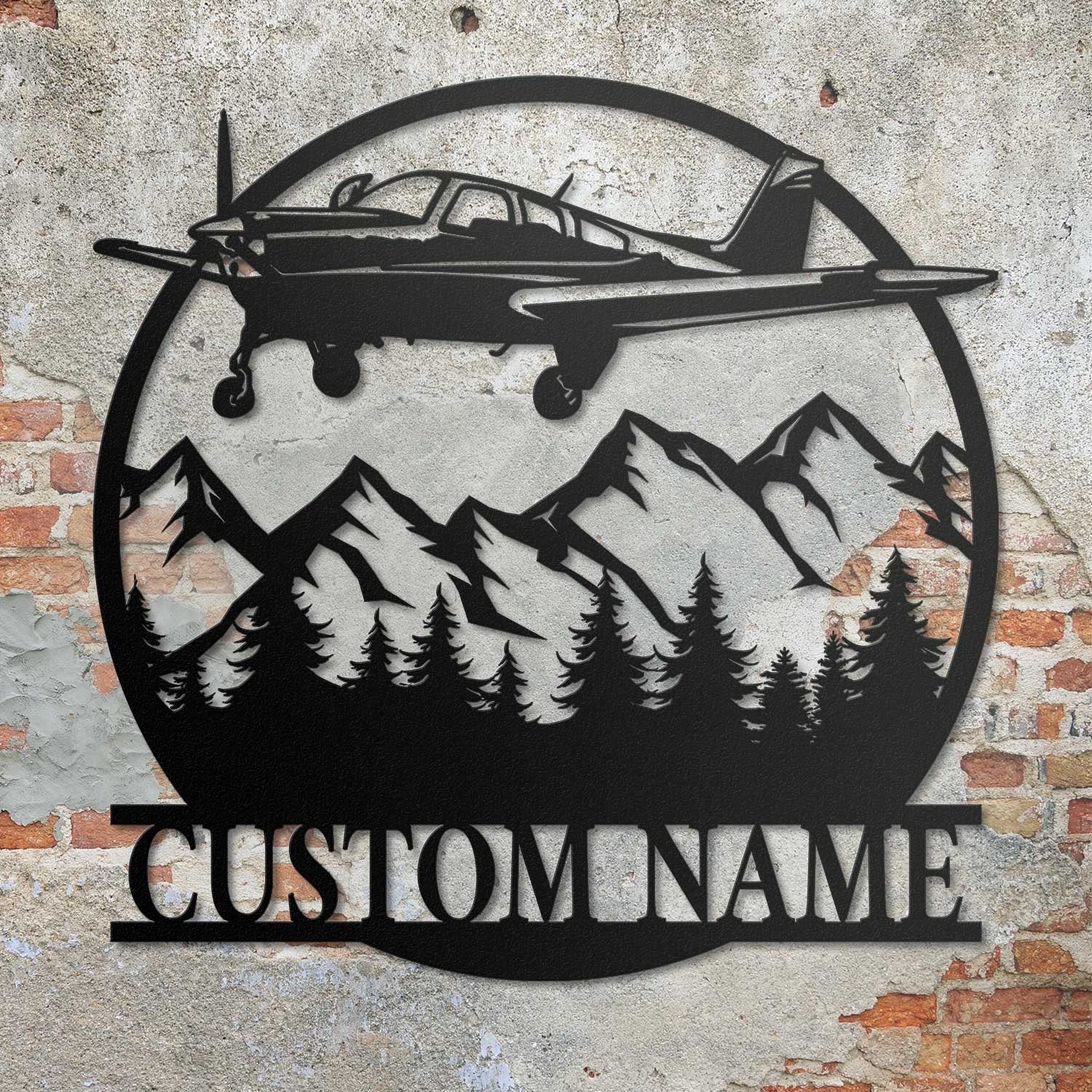 Custom Airplane Metal Wall Art - Personalized Pilot Name Sign Home Decor - Airplane Home Decor & Gift - Pilot Gift | GearViral