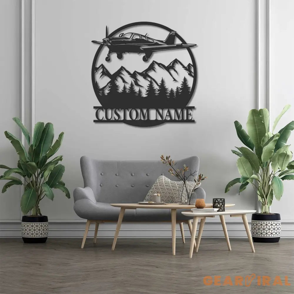 Custom Airplane Metal Wall Art - Personalized Pilot Name Sign Home Decor - Airplane Home Decor & Gift - Pilot Gift