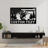 Custom American Flag Bass Fishing Metal Sign with LED Lights Fishing Name Sign Lake House Decor Fish Art Wall Sculpture