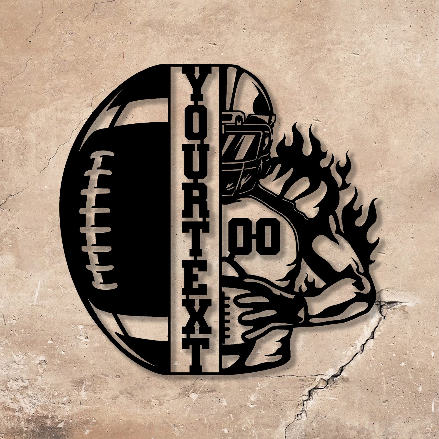 Custom American Football Metal Sign with LED Light, Football Player Name Sign, Boys Room Decor, Sport Room Wall Hanging - Gearviral