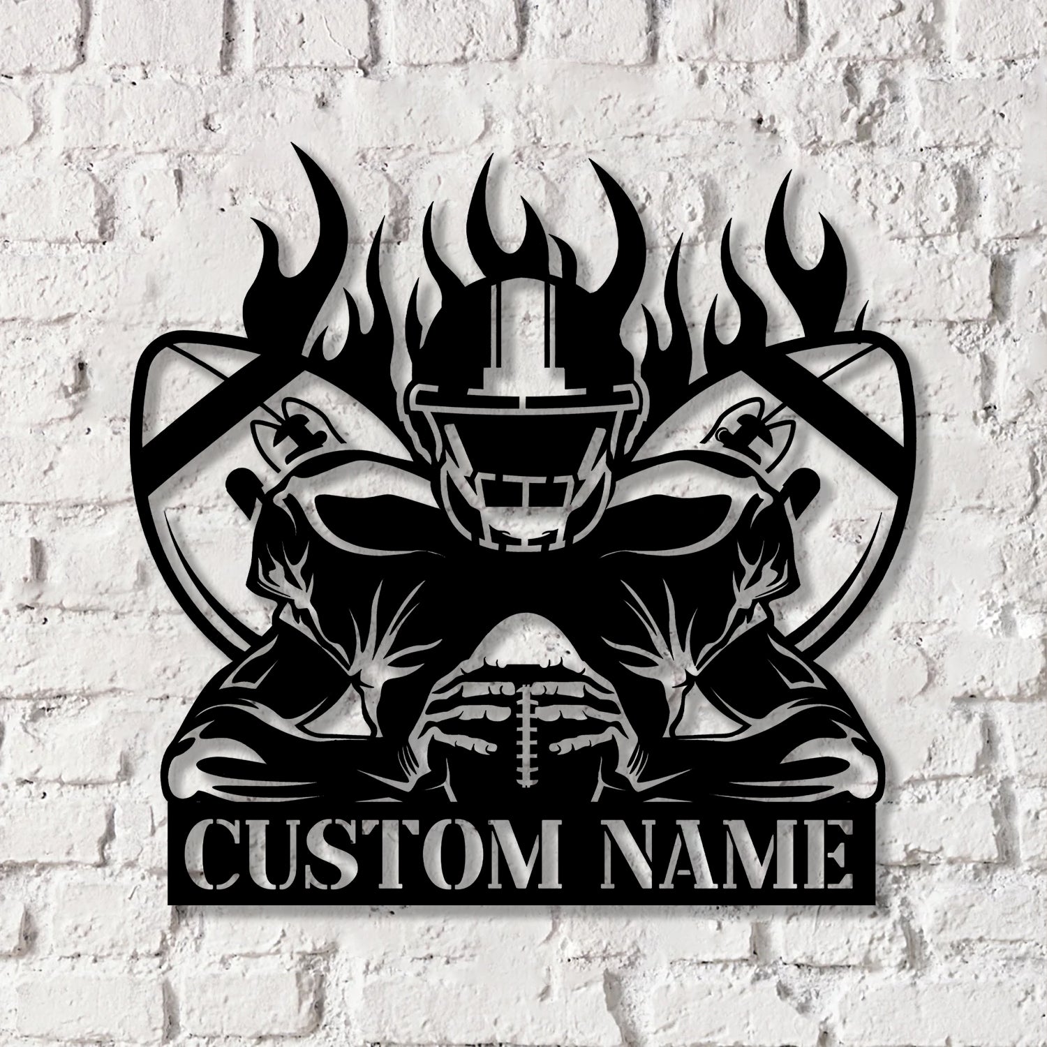 Custom American Football Metal Sign with LED Light, Football Player Name Sign, Boys Room Decor, Sport Room Wall Hanging Vs2 - Gearviral